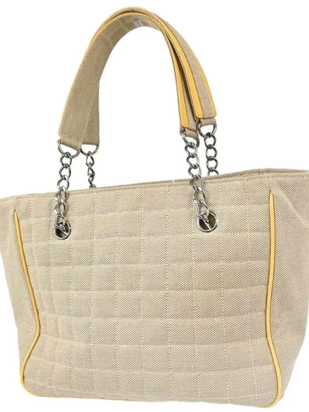 Chanel Black Yellow Canvas Camellia No.5 CC Tote Handbag 198199